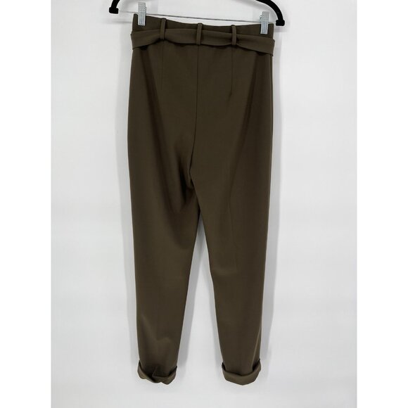 NWT Joseph Ribkoff Tie Belted pants Khaki Green Size 4 - Picture 4 of 9